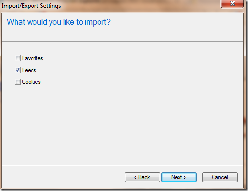 Import/Export settings in Favorites settings