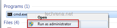 run cmd as administrator