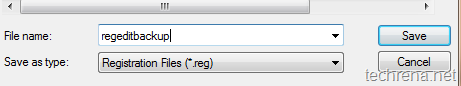 save regedit backup file