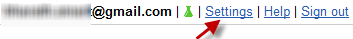 Settings link in Gmail