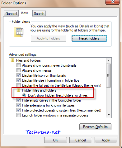 Show hidden folders missing