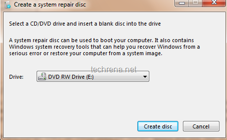 create system repair disc