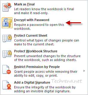 Encrypt Excel workbook with password