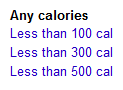 Calories filter google recipe search results