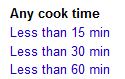 Cook time filter in Google recipe search