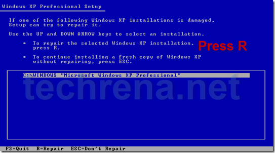 windows xp boot disk repair